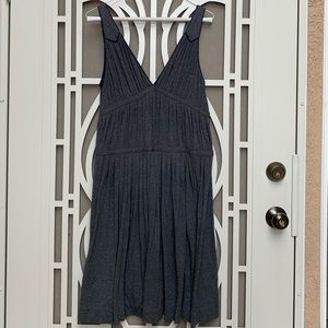 Marc Jacobs gray plunge neck ruffle dress